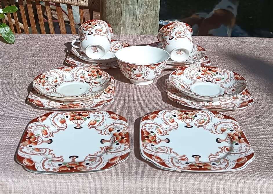 English Porcelain Superb 1930s English Bell China 12 Piece Teaset